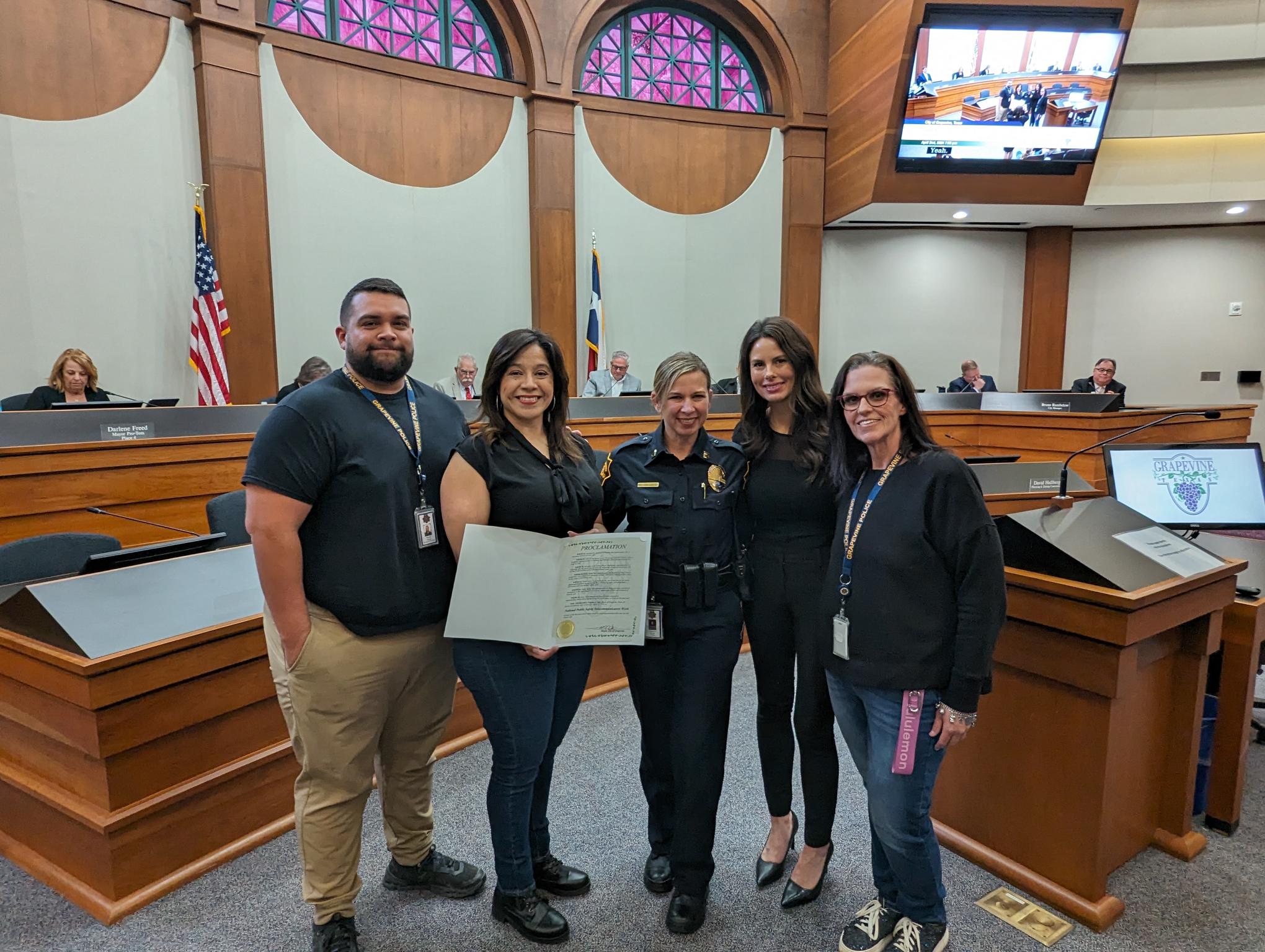 Telecommunicator Week Proclamation at Grapevine City Council meeting